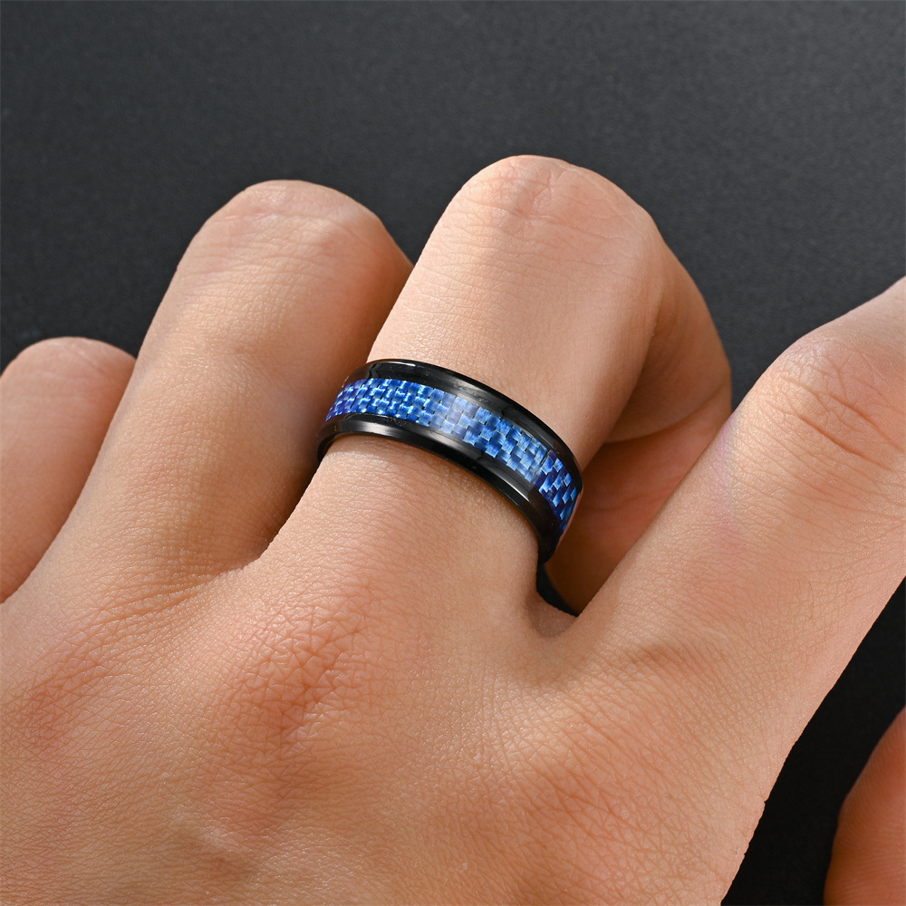 Fashion Color Block Stainless Steel Rings 1 Piece