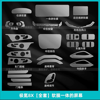 Car interior film — accessories - jikrypton-8x-full-set-integrated-soft-film-screen
