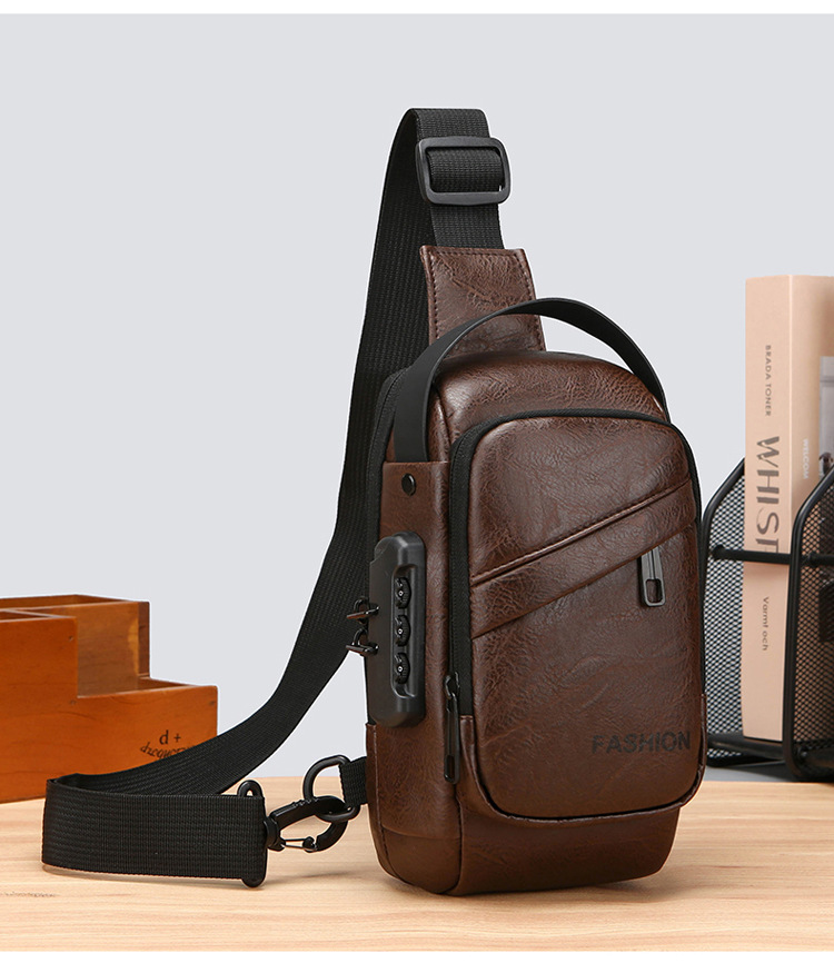 Men's chest bag, casual water-repellent single-shoulder crossbody bag, men's high-end outdoor travel bag, cycling bag, storage bag undefined