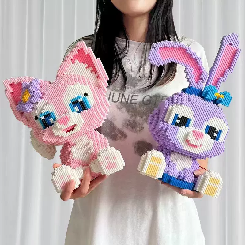 潮乐森拼装小颗粒玩具星黛露兔积木男孩女孩摆摊批发高难度拼图