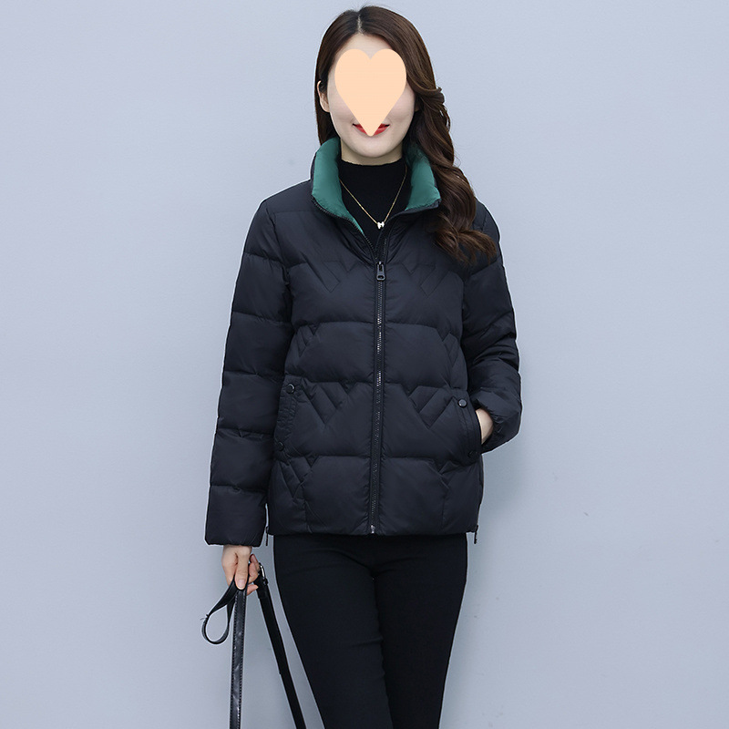 Short velvet keep warm fashionable light and thin down jacket