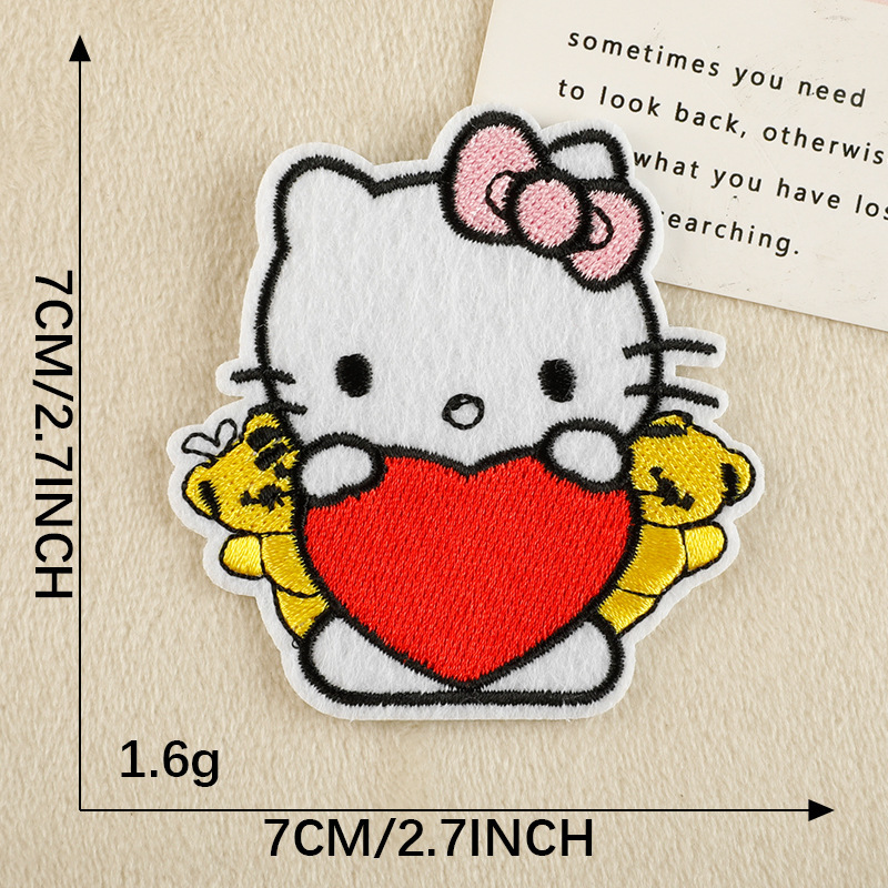 Duoku コンピュータ刺繍漫画猫子供服アクセサリー衣類パッチステッカー DIY アクセサリーハンドブック刺繍布ステッカー|undefined