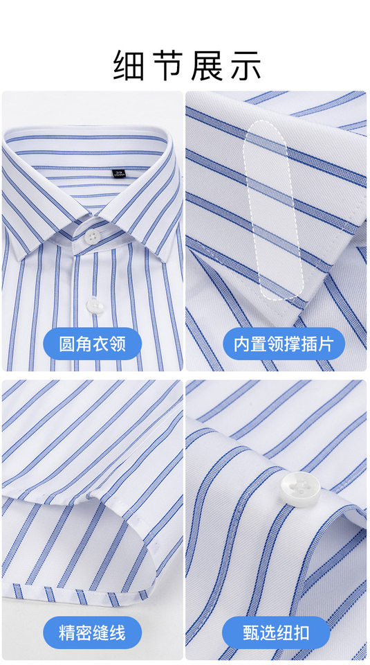 Áo sơ mi nam dài tay cotton 100% kẻ sọc chống nhăn cao cấp — Caro Xanh-Dài tay-Nam, Nền Trắng sọc đỏ-dài tay nam, Nền Xanh sọc trắng-dài tay nam, Đế trắng xanh đen lưới nhỏ dài tay nam chi tiết 22