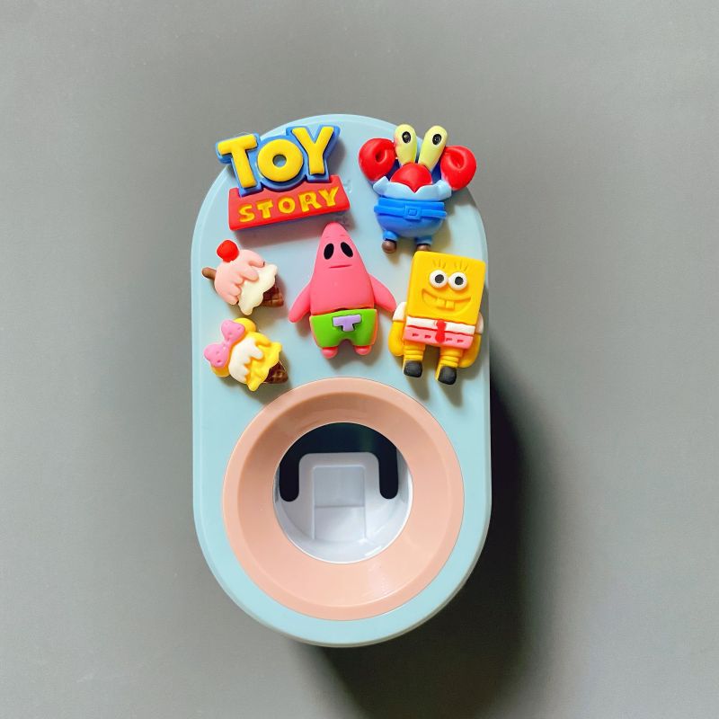 Automático de pasta de dientes exprimidor de dibujos animados de los niños lindo Punch-libre almacenamiento rack clip de pasta de dientes exprimidor diario diverso suministro
