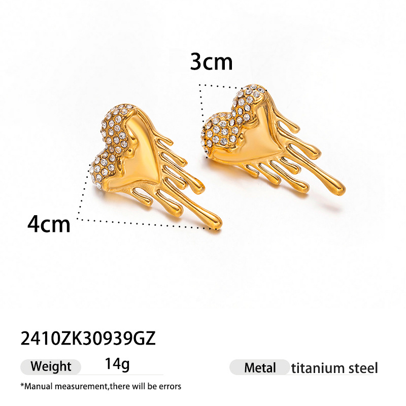 Collar de acero inoxidable de la UE y los Estados Unidos, lujo ligero, nicho de moda, conjunto de joyas incrustadas de zircon, ventas transfronterizas calientes