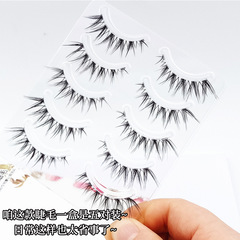 Dai Fei Yan Airy False Eyelashes, Natural Fish Tail Transparent Soft Slim Lash with Lengthened Eyelash Tips, DFY-6, Pack of Five