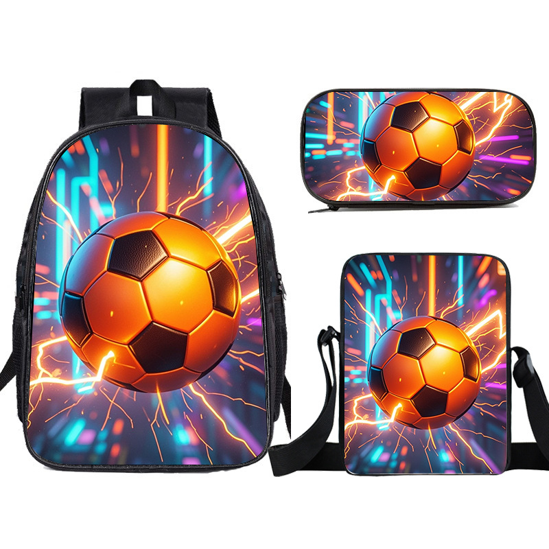 Mochila de fútbol para estudiantes de primaria, bolsas de bolsillo simples, mochila infantil de gran capacidad, mochila impresa D-Made