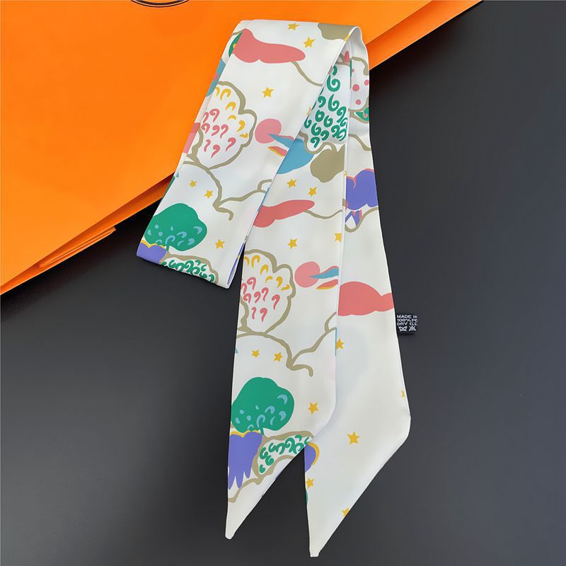 2025 nuevo estilo D bolsa atada bufanda de seda Dai Fei bolsa envuelta asa seda twilly tira larga y estrecha correa correa para el cuello cinta