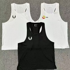 スポーツ新型陸上ベストゴムレーザー穴なしランニングトレーニング男女マラソン速乾通気