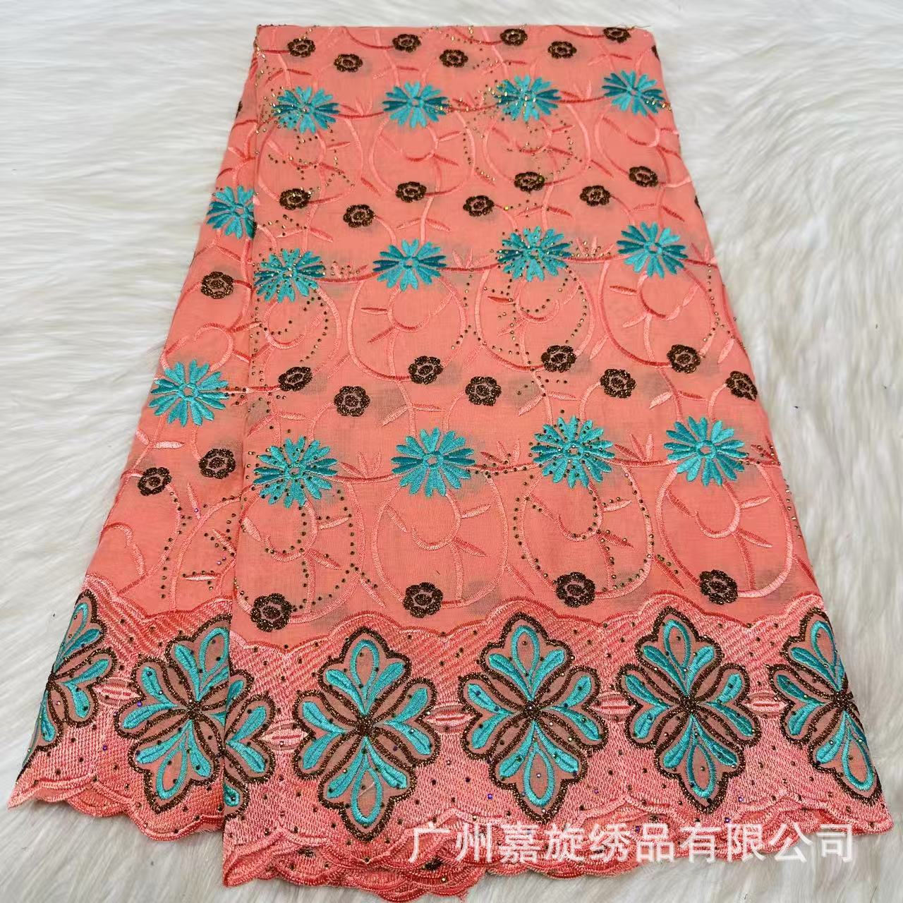 Tejido nigeriano soluble en agua flor floral suizo vestido de tela de encaje nigeriano tela de encaje image 4