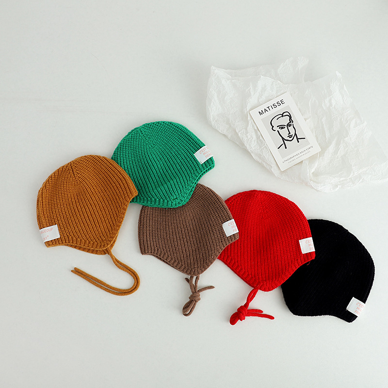 Children's Ear Protection Knit Hat - Cute Candy Color, Fall/Winter New Arrival, Korean Style, Skin-Friendly Woolen Beanie for Boys and Girls