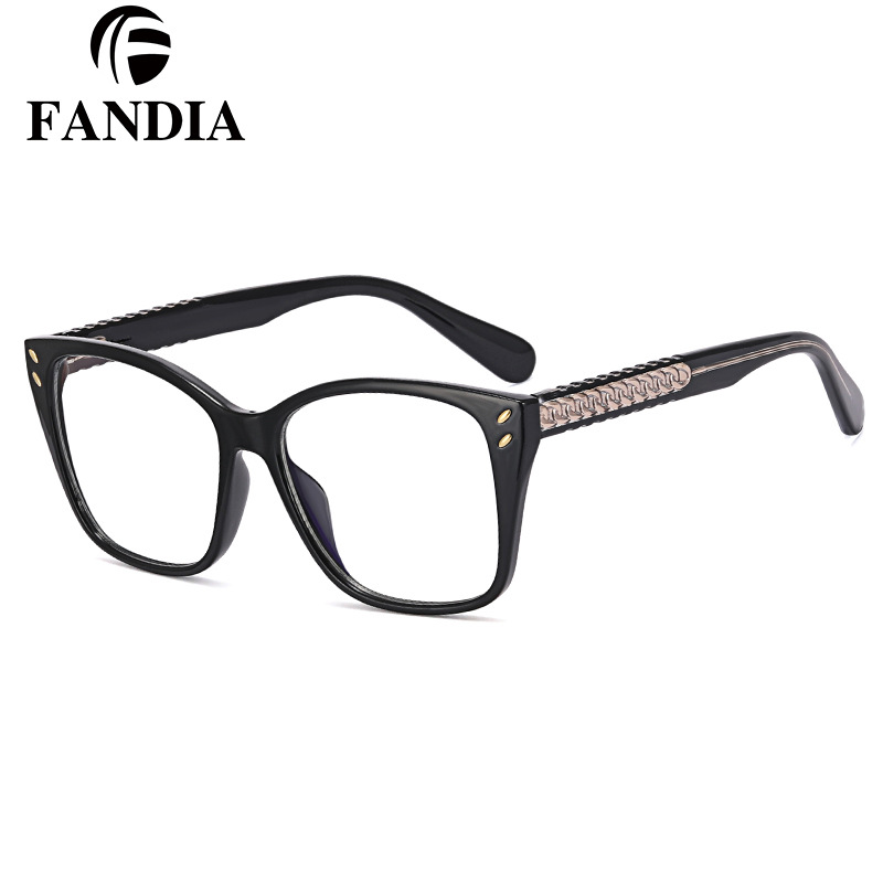 82044 nuevas gafas cuadradas de dos colores gafas de moda anti-azul gafas de luz simples gafas lisas TR Marco de inserción