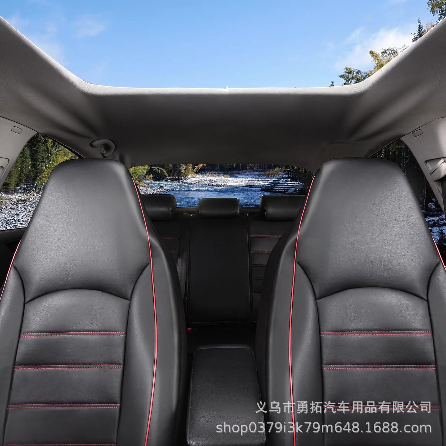 Cross-Border Hot-Selling Pu Double-Needle High-Back Leather Car Seat Cover Amazon Temu Mercado Libre Mexico