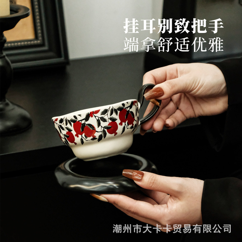 クリエイティブセラミック吊り耳ティーポットセット北欧風セラミック茶器セット家庭用コーヒーカップ皿ポットギフトセット|undefined