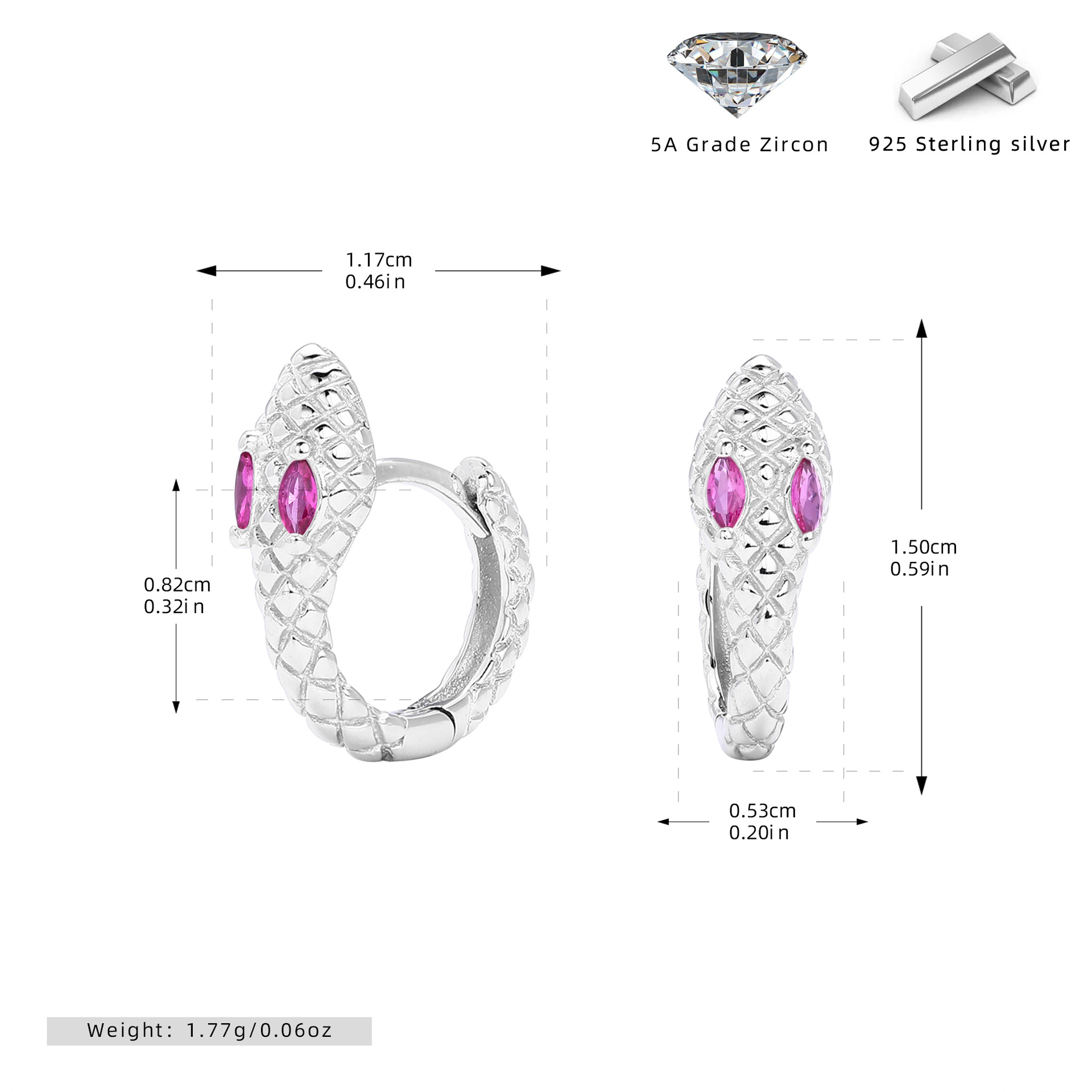 925 silver plating platinum-red