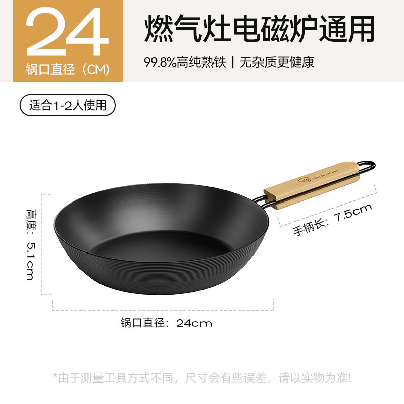 Nuevo sin recubrimiento sartén casera filete freidora horno general cocina de verduras cocina mini hierro galleta al por mayor