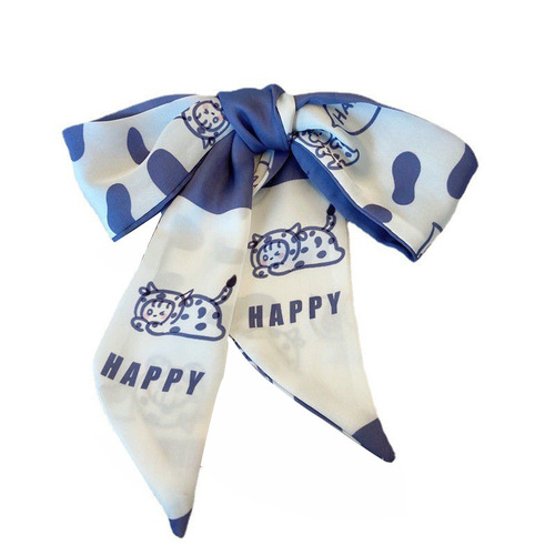 New stylish and super-cute silk scarf hairband for women—internet-famous bow-knot ponytail ribbon, perfect for outdoor looks, ethereal vibes, and trendy street-style hair accessories available wholesale.