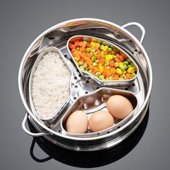 メーカー直販ステンレス扇形蒸し器蓋付き家庭用蒸し器分離蒸し器炊飯器蒸し器隔水蒸し器