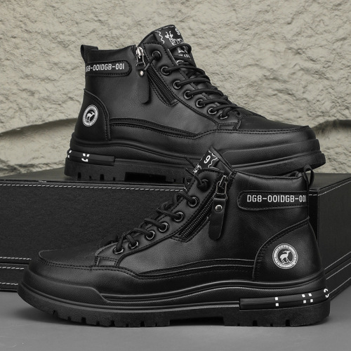 Men's Winter New Trendy Casual Ankle Boots - High-Top Shoes for Outdoor Work, Office, and Leisure with a Sense of Elegance