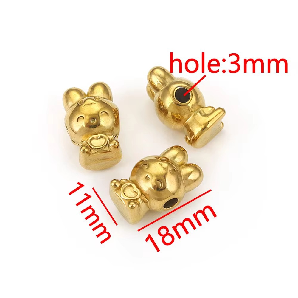 Perforación de acero inoxidable gran agujero diafragma de perlas de oro 18K colgante collar perlas DIY joyas pulseras al por mayor