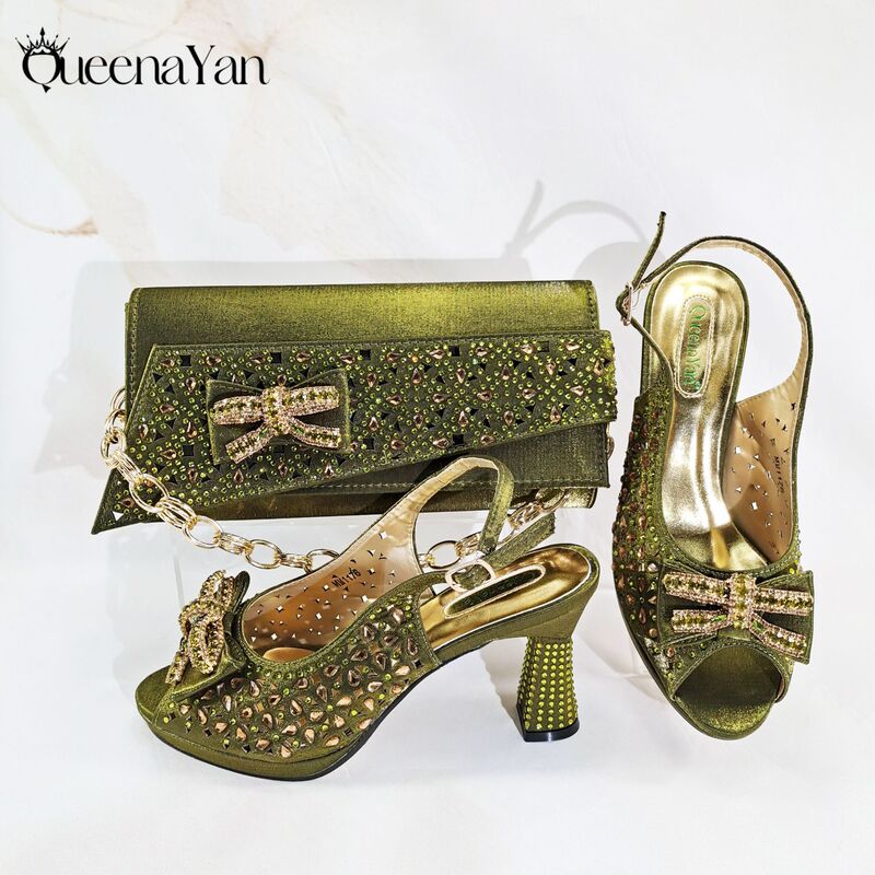 High-Heeled Hollow-Out Rhinestone Fish-Mouth Women's Shoes, Matching Hollow-Out Rhinestone Evening Bag, Wedding Shoe and Bag Set, Cross-Border Supply High-Heeled Hollow-Out Rhinestone Fish-Mouth Women's Shoes, Matching Hollow-Out Rhinestone Evening Bag, Wedding Shoe and Bag Set, Cross-Border Supply