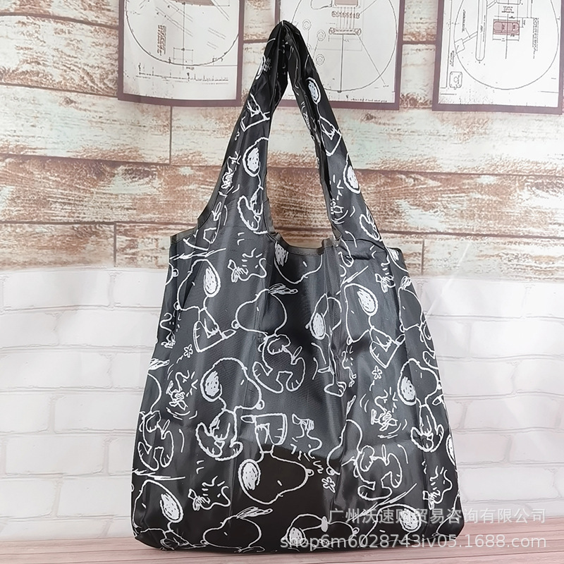Bolso de compras de supermercado mediano de dibujos animados bolso verde bolso de moda bolso de compras plegable Portátil Bolsa de nylon impermeable image 22