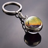 Metal keychain, starry sky, commemorative painting, souvenir, car keys, glossy pendant, accessory