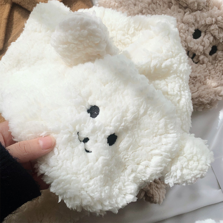 Cute little bear women in winter, furry sweet, cute and silly girl, student versatile scarf for warmth_voghion.com