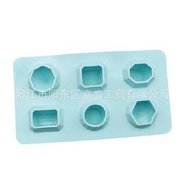 创意新款硅胶厨具6连80g钻石冰格巧克力蛋糕糖果模具 DIY肥皂模具