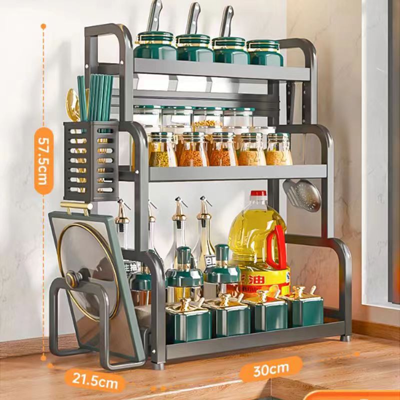 Ash-three-layer long 30 to send 4 hook chopping board rack chopsticks cage knife holder