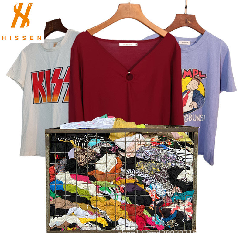 二手女装短袖secondhand T-shirts贸易出口喀麦隆加蓬整柜批发
