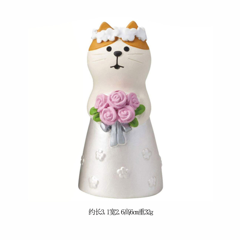 日本式猫赤ちゃんゼカ結婚バレンタインギフトケーキ車載飾りインスタ樹脂工芸品小物置物|undefined