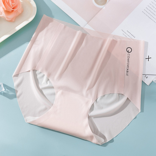 Ice Silk Invisible Briefs for Women - Airy Midrise Plus Size Quick-Dry Pure Cotton Antibacterial gusset Triangle Pajamas
