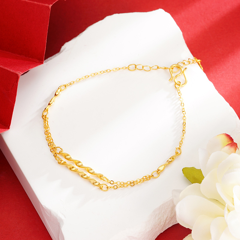 Vietnam arena oro trigo oreja pulsera mujeres de alto grado nicho Luz de lujo moda geométrica cobre pulsera accesorios nuevo transfronterizo