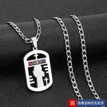 跨境新款不锈钢项链金色银色时尚感吊坠镶嵌混彩水钻饰品配饰批发