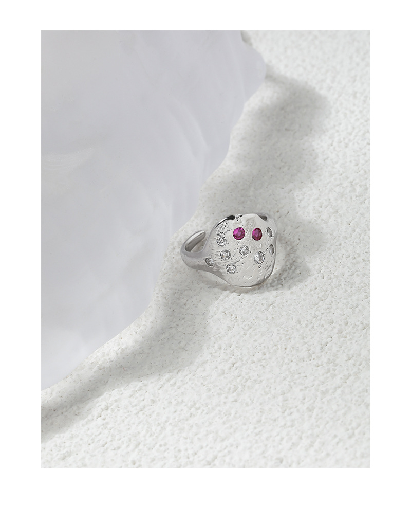 Fashion Geometric Sterling Silver Plating Zircon Open Ring