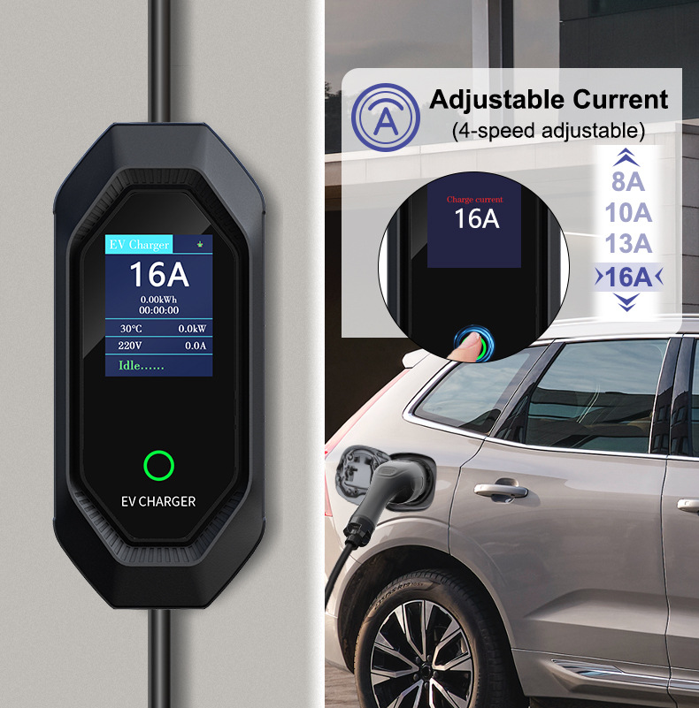 European standard TYPE2 charging station 7KW portable charging gun for Tesla and AITO new energy vehicles