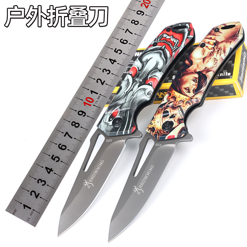 厂家现货户外刀具不锈钢3D图案多用途创意迷你小刀野营礼品刀代发