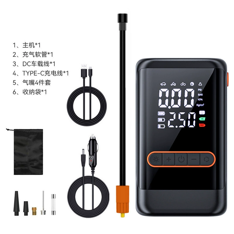 Автомобильный надувной насос автомобильный воздушный насос малая автомобильная шина с измерением давления в шинах велосипед электромобиль портативный насос