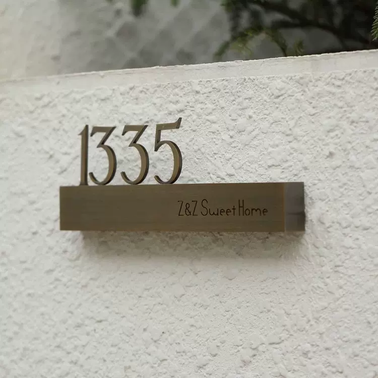 不锈钢带金属标识酒店民宿房间室内包厢指引牌招挂牌庭院入户门