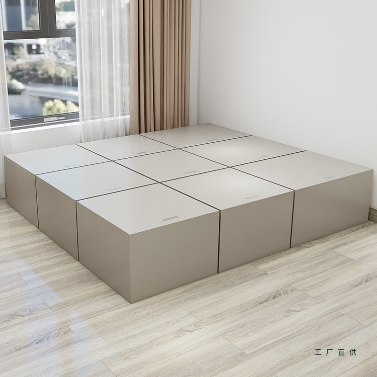 Customized Combination Japanese-Style Bed-Free Tatami Storage Floor-To-Ceiling Bed and Wardrobe Integrated Small Apartment Rubik's Cube Floor