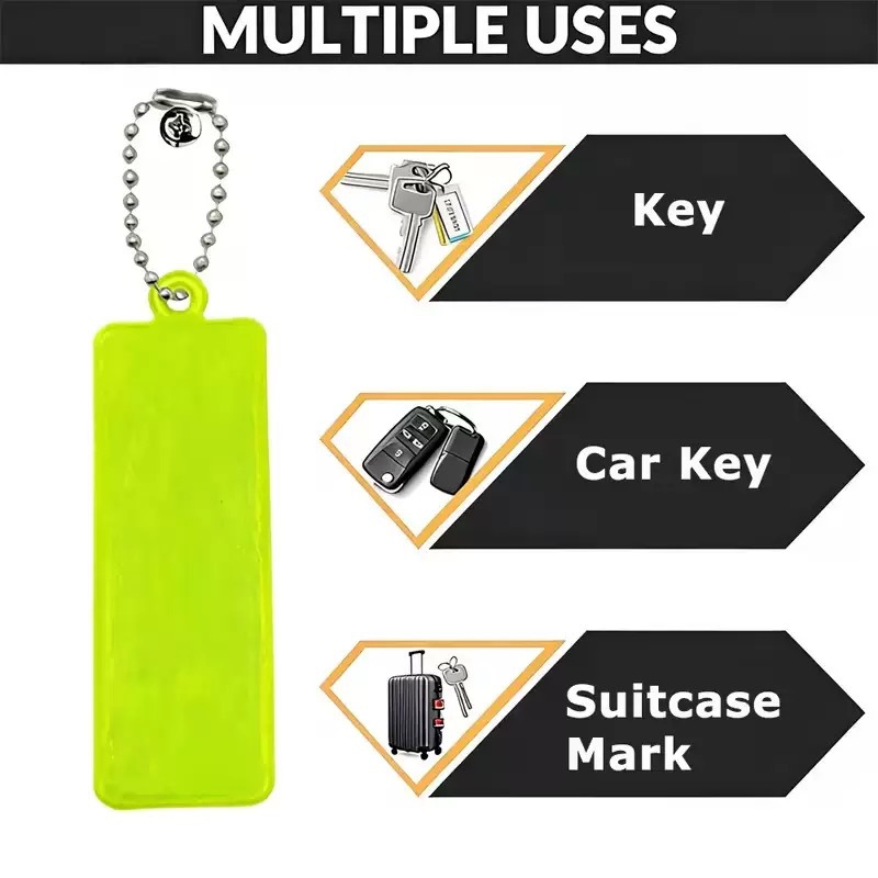 Pvc Reflective Zipper Buckle Pendant Keychain Pet Pendant Night Reflective Warning