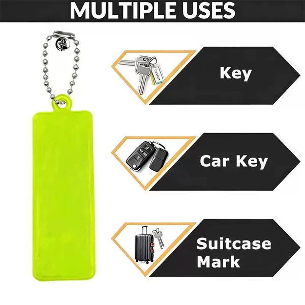 Pvc Reflective Zipper Buckle Pendant Keychain Pet Pendant Night Reflective Warning