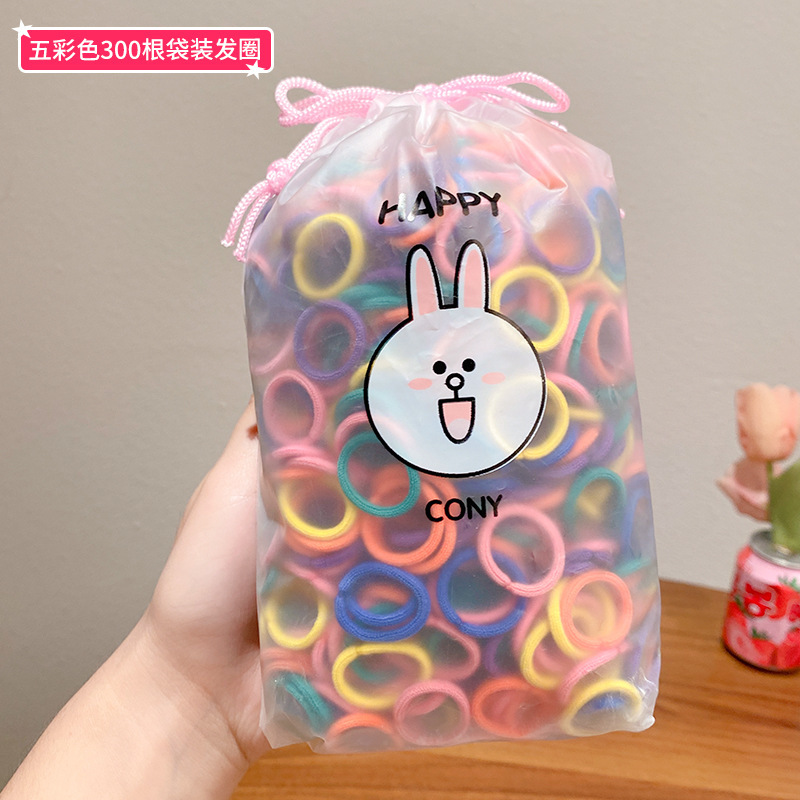 300 piezas de la banda de goma elástica de los niños no duele el pelo del bebé lazo del pelo del pulgar banda de pelo