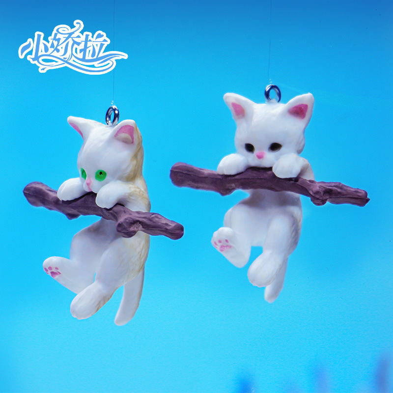 Adorno para acuario, gato rastreador de ramas con ojos negros, gato buzo adorable, artículo popular, decoración creativa flotante y hundible.