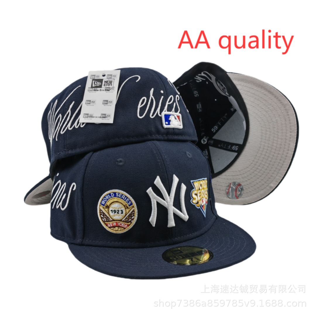 2025 nueva venta caliente exportación transfronteriza MLB gorra de béisbol AA patrón ala plana tamaño de moda sombrero de ala plana