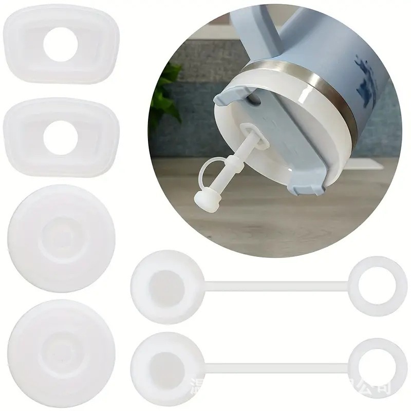 Cup Lid Straw Cap Stanley Silicone Leak-proof Plug Leak-proof Accompanying Cup Silicone Spill-proof Plug3-piece Set