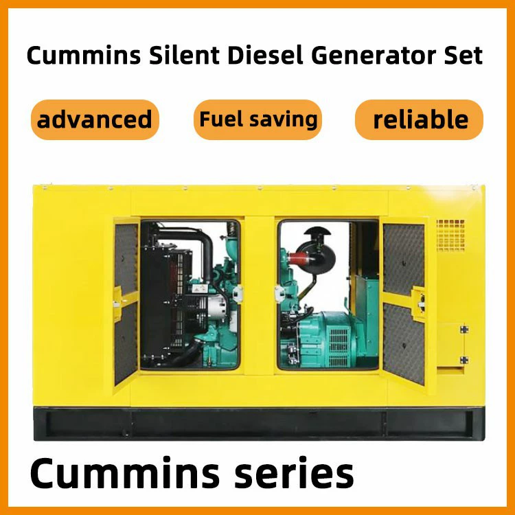 Трансграничный дизельный генератор Cummins мощностью 64 кВт, бесшумный, для горнодобывающей промышленности, торговых центров и домашнего использования, трехфазный, 380В.