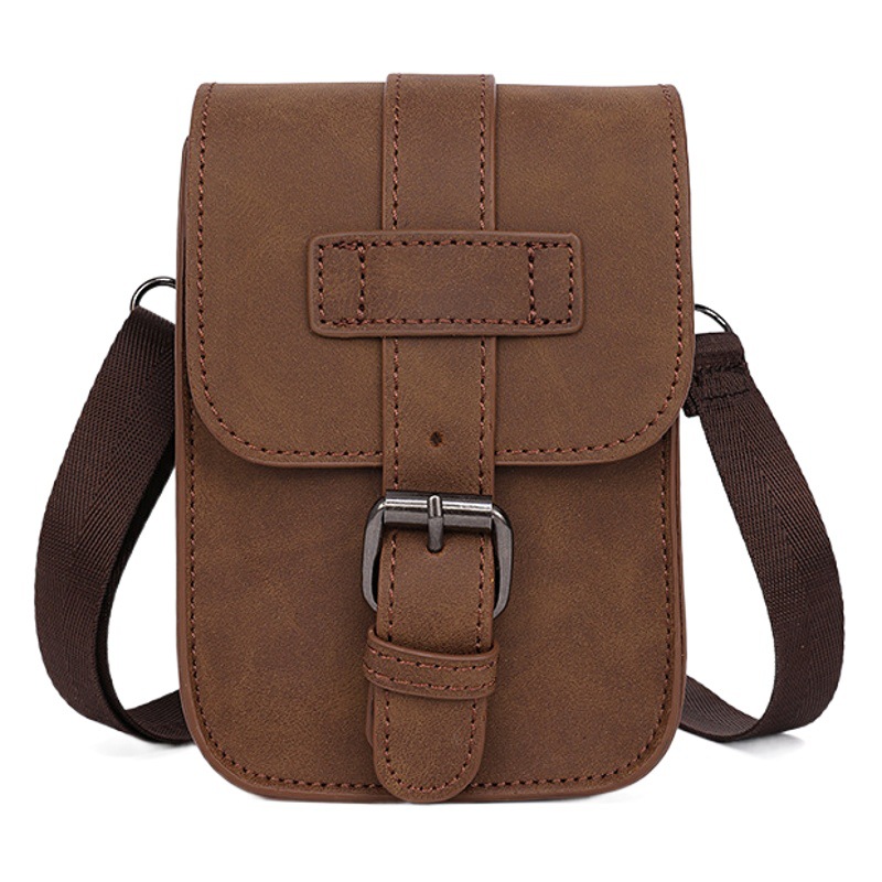 2024 New Men's Korean Style Casual Trendy Waist Bag Small Bag Pu Leather Outdoor Travel Small Bag Wholesale Dropshipping
