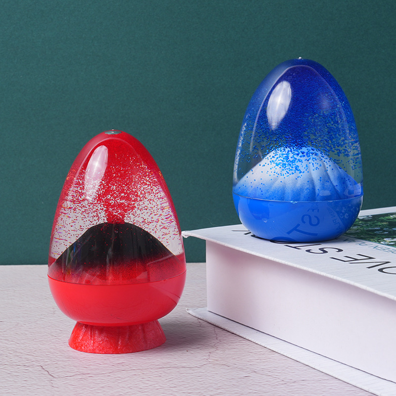 Eggshell volcanic eruption floating sand volcanic eruption ornaments acrylic plastic crystal liquid hourglass timer ornaments Eggshell volcanic eruption floating sand volcanic eruption ornaments acrylic plastic crystal liquid hourglass timer ornaments